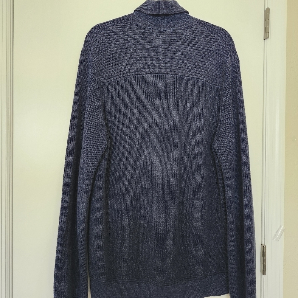 GAP Navy Blue Shawl Collar Sweater Mens Large - Picture 7 of 10